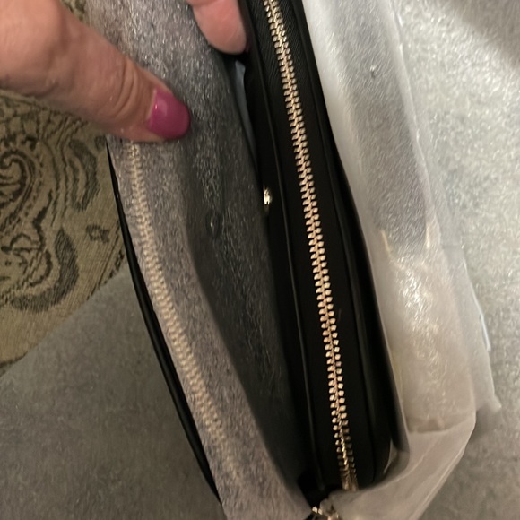 NWT Kate Spade black double zip quilted leather bag with chain and leather strap - Picture 5 of 9